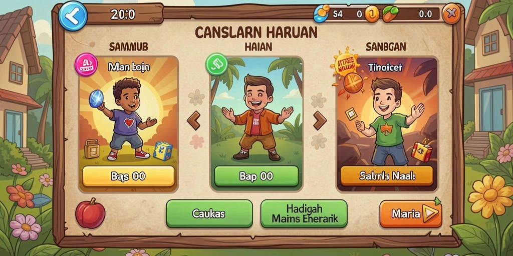 indaaa - Berbagai karakter unik yang dapat dipilih.